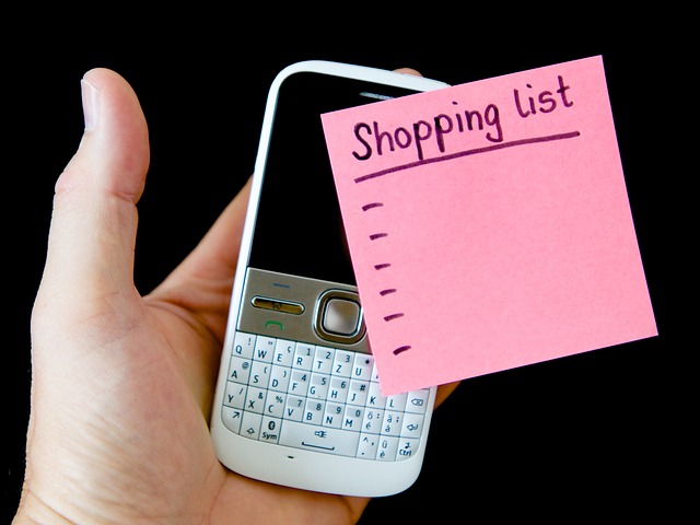 list nákupní